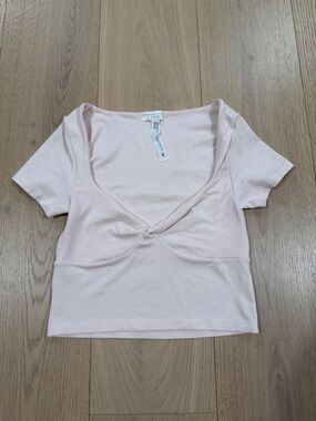 Altar’d State Light Pink Twist-Front Crop Top Size Small/Medium